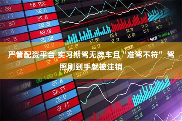 严管配资平台 实习期驾无牌车且“准驾不符” 驾照刚到手就被注销